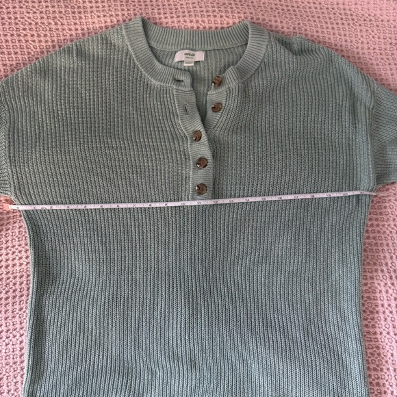 Aerie Sage Green Waffle Knit Henley Sweater XXS Cozy Fall Layer - Picture 6 of 6
